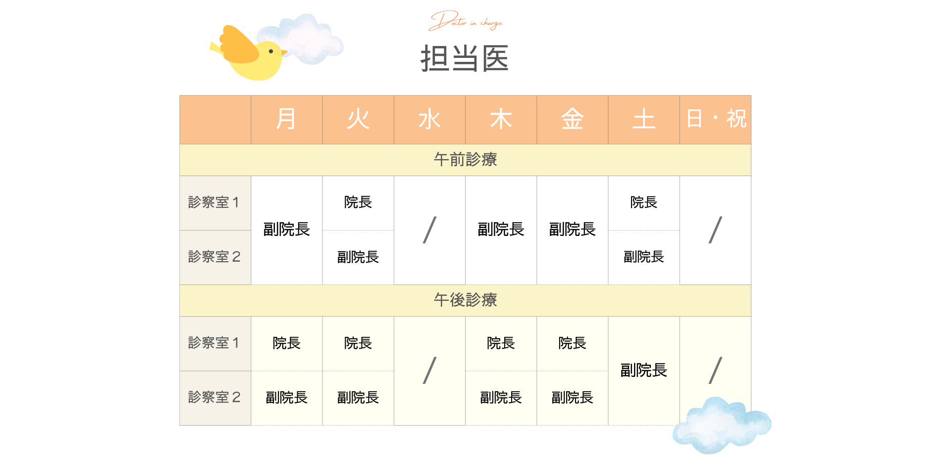 【PC】流山院 小児科 担当医